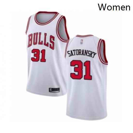 Womens Chicago Bulls 31 Tomas Satoransky Swingman White Basketball Jersey Association Edition